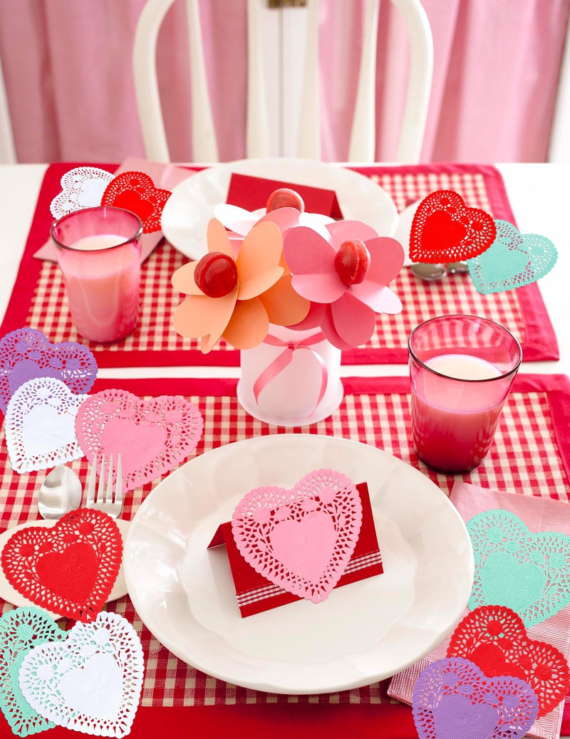 Moon Boat 650PCS Paper Heart Doilies for Crafts - Valentines Day Decorations Red/Pink Lavender/White/Mint Blue Lace Cutouts, Wedding Valentine's Party Decor Ornaments, 4" - Image 3